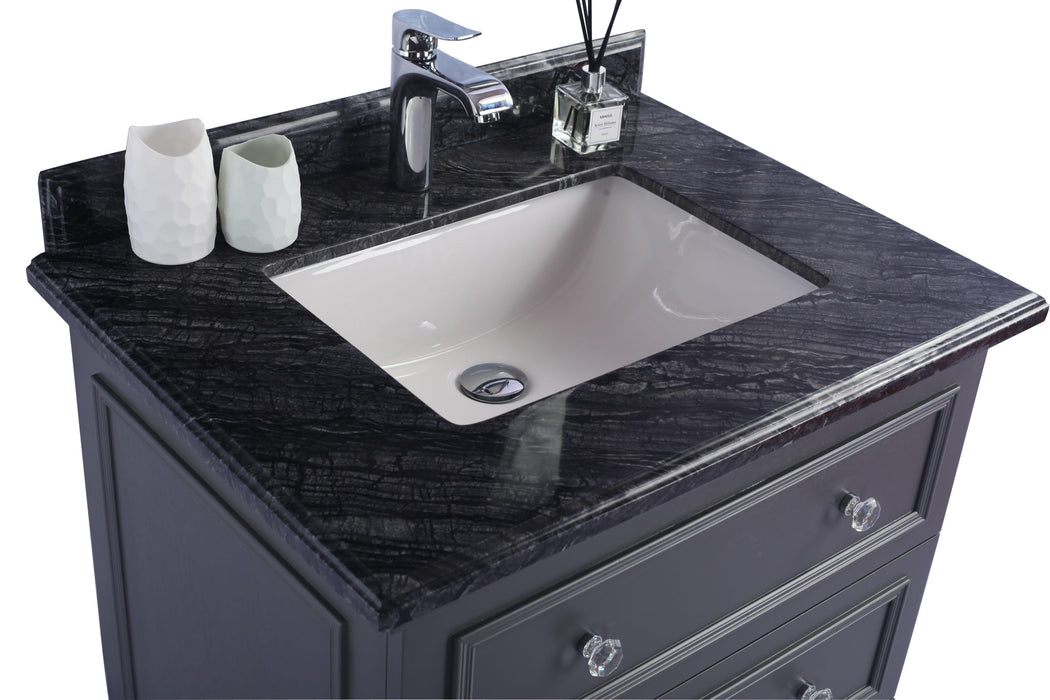 Laviva | Luna 30" Maple Grey Bathroom Vanity with Black Wood Marble Countertop Laviva - Vanities Laviva   