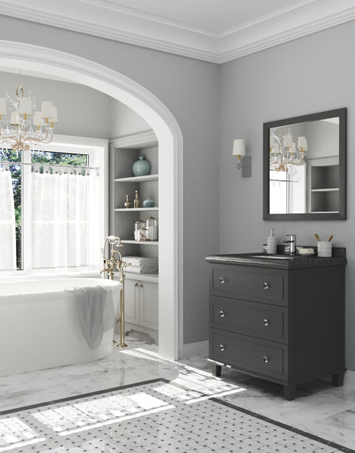 Laviva | Luna 30" Maple Grey Bathroom Vanity with Black Wood Marble Countertop Laviva - Vanities Laviva   