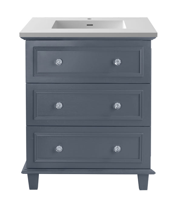 Laviva | Luna 30" Maple Grey Bathroom Vanity with Matte White VIVA Stone Solid Surface Countertop Laviva - Vanities Laviva   