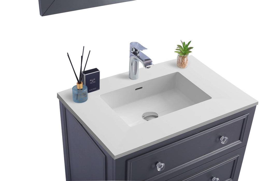 Laviva | Luna 30" Maple Grey Bathroom Vanity with Matte White VIVA Stone Solid Surface Countertop Laviva - Vanities Laviva   