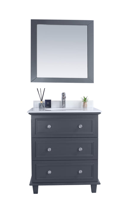 Laviva | Luna 30" Maple Grey Bathroom Vanity with Pure White Phoenix Stone Countertop Laviva - Vanities Laviva   