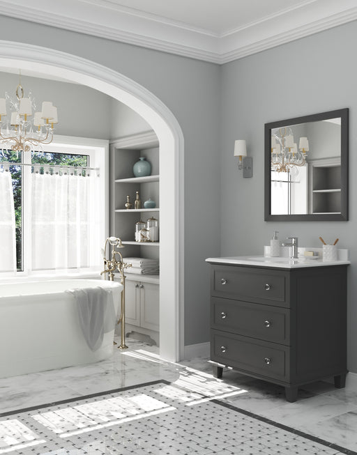 Laviva | Luna 30" Maple Grey Bathroom Vanity with Pure White Phoenix Stone Countertop Laviva - Vanities Laviva   