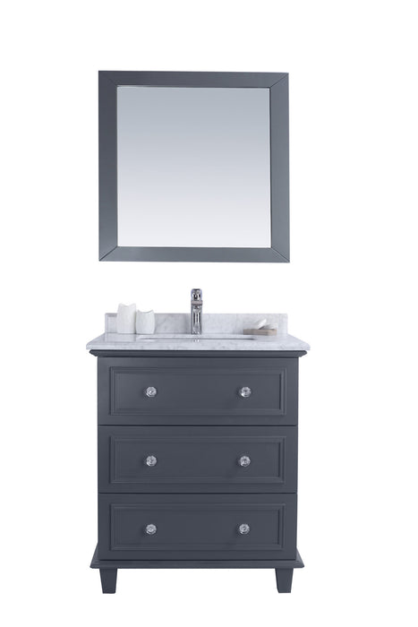 Laviva | Luna 30" Maple Grey Bathroom Vanity with White Carrara Marble Countertop Laviva - Vanities Laviva   