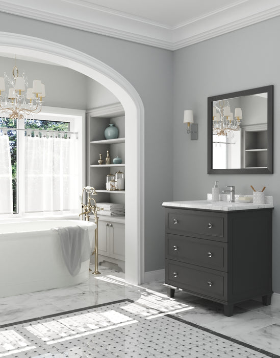 Laviva | Luna 30" Maple Grey Bathroom Vanity with White Carrara Marble Countertop Laviva - Vanities Laviva   