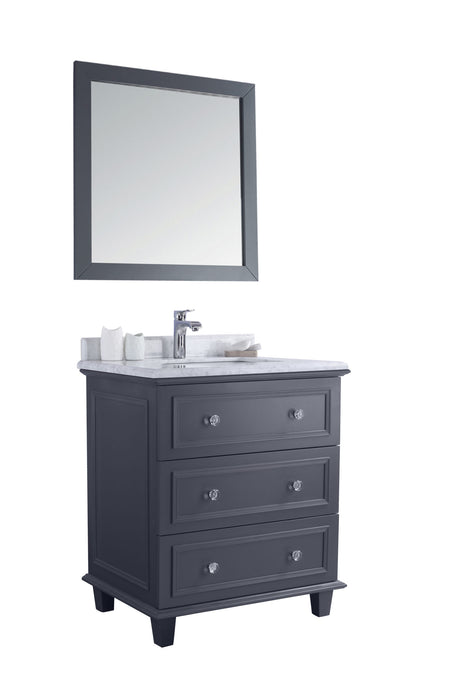 Laviva | Luna 30" Maple Grey Bathroom Vanity with White Carrara Marble Countertop Laviva - Vanities Laviva   