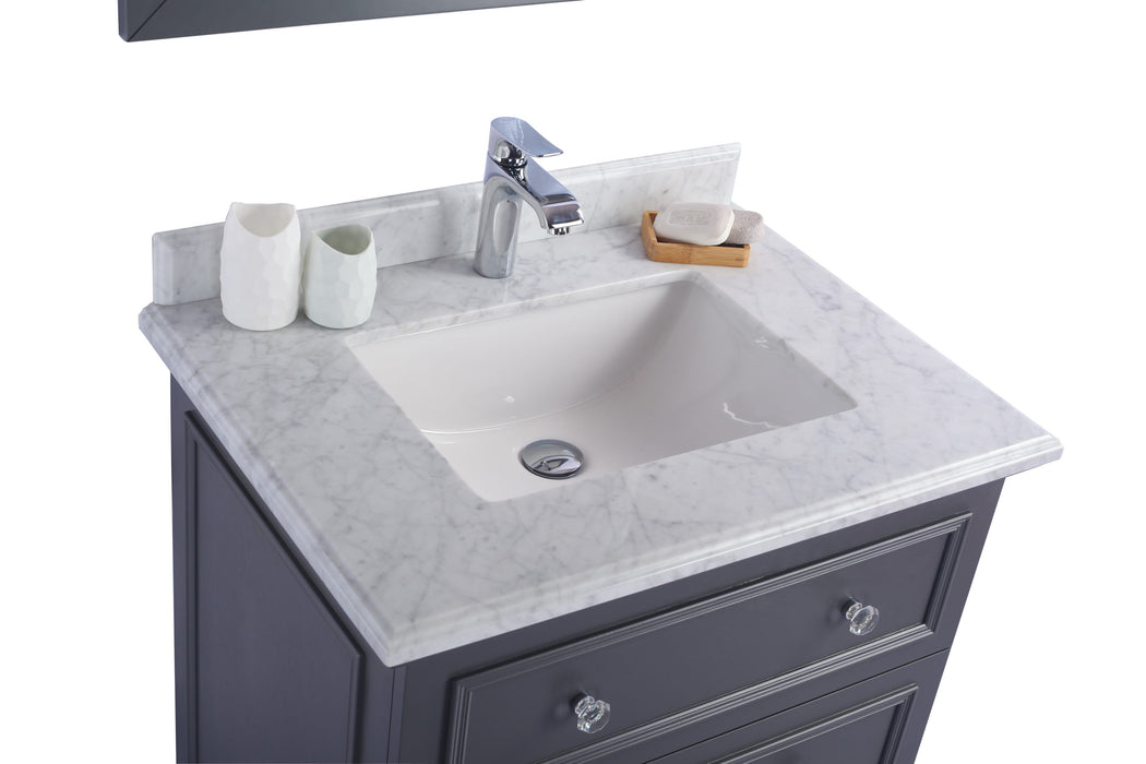 Laviva | Luna 30" Maple Grey Bathroom Vanity with White Carrara Marble Countertop Laviva - Vanities Laviva   