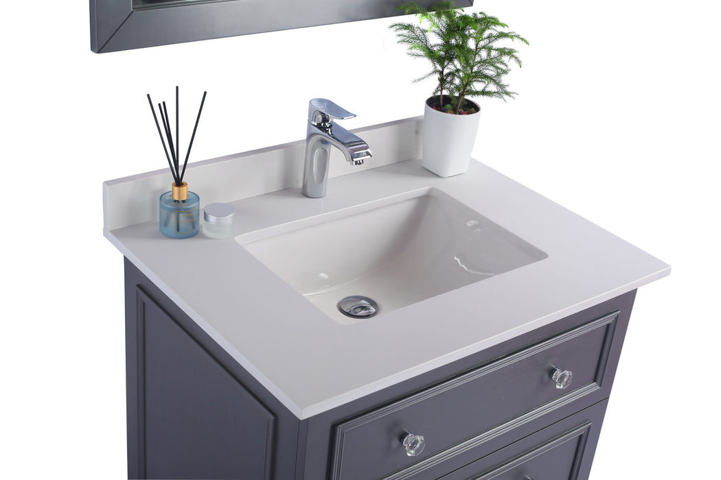 Laviva | Luna 30" Maple Grey Bathroom Vanity with White Quartz Countertop Laviva - Vanities Laviva   