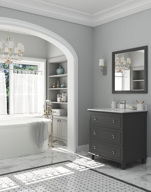 Laviva | Luna 30" Maple Grey Bathroom Vanity with White Quartz Countertop Laviva - Vanities Laviva   