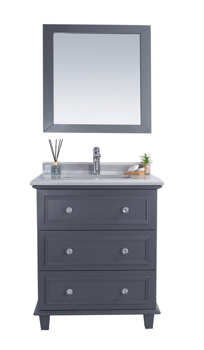 Laviva | Luna 30" Maple Grey Bathroom Vanity with White Stripes Marble Countertop Laviva - Vanities Laviva   