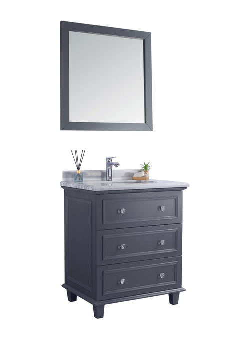 Laviva | Luna 30" Maple Grey Bathroom Vanity with White Stripes Marble Countertop Laviva - Vanities Laviva   