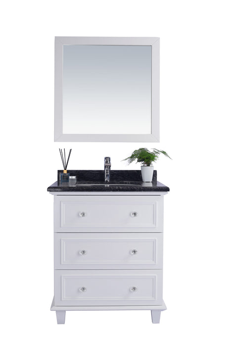 Laviva | Luna 30" White Bathroom Vanity with Black Wood Marble Countertop Laviva - Vanities Laviva   