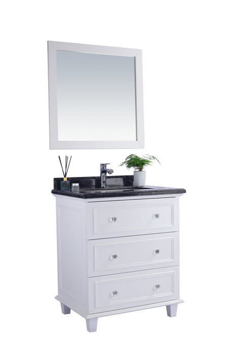 Laviva | Luna 30" White Bathroom Vanity with Black Wood Marble Countertop Laviva - Vanities Laviva   