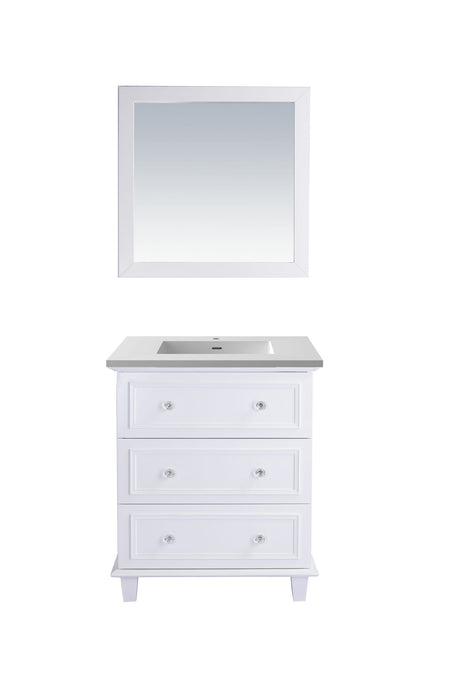 Laviva | Luna 30" White Bathroom Vanity with Matte White VIVA Stone Solid Surface Countertop Laviva - Vanities Laviva   