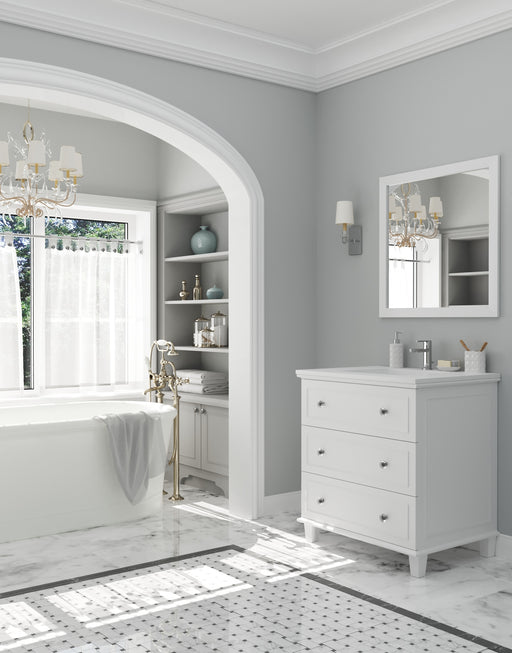 Laviva | Luna 30" White Bathroom Vanity with Matte White VIVA Stone Solid Surface Countertop Laviva - Vanities Laviva   