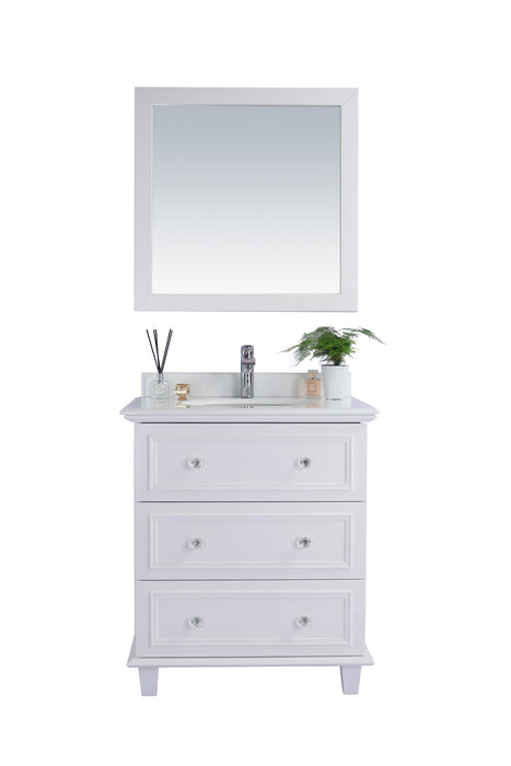 Laviva | Luna 30" White Bathroom Vanity with Pure White Phoenix Stone Countertop Laviva - Vanities Laviva   