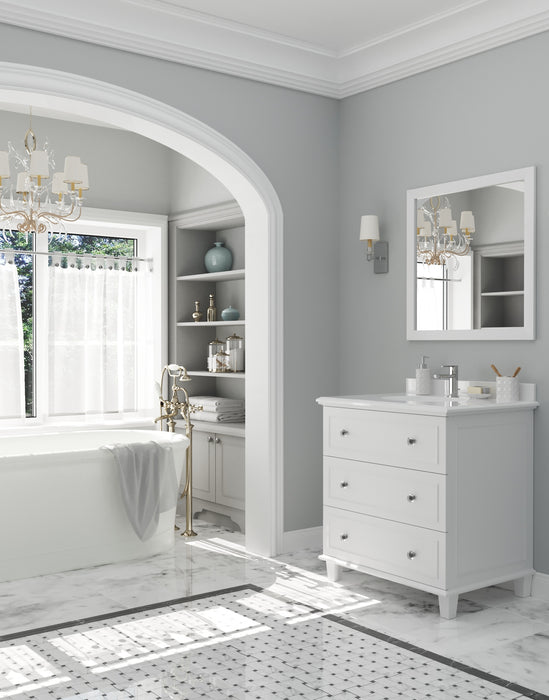 Laviva | Luna 30" White Bathroom Vanity with Pure White Phoenix Stone Countertop Laviva - Vanities Laviva   