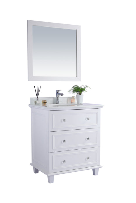 Laviva | Luna 30" White Bathroom Vanity with Pure White Phoenix Stone Countertop Laviva - Vanities Laviva   