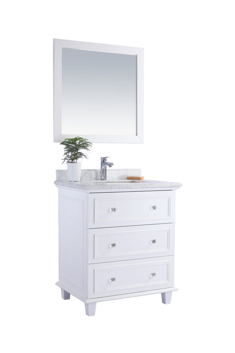 Laviva | Luna 30" White Bathroom Vanity with White Carrara Marble Countertop Laviva - Vanities Laviva   