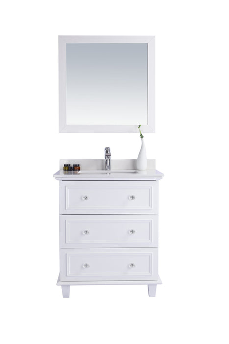 Laviva | Luna 30" White Bathroom Vanity with White Quartz Countertop Laviva - Vanities Laviva   