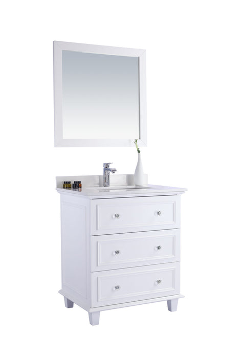 Laviva | Luna 30" White Bathroom Vanity with White Quartz Countertop Laviva - Vanities Laviva   