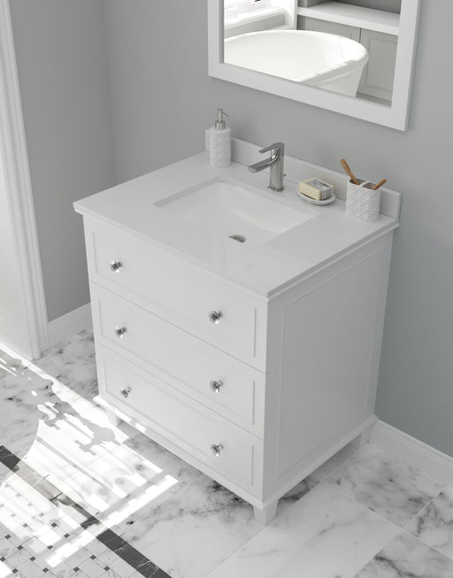 Laviva | Luna 30" White Bathroom Vanity with White Quartz Countertop Laviva - Vanities Laviva   