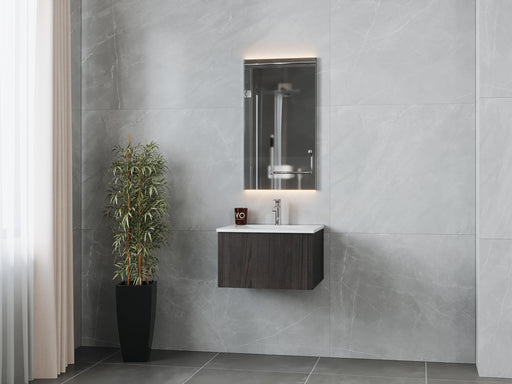 Laviva | Legno 24" Carbon Oak Bathroom Vanity with Matte White VIVA Stone Solid Surface Countertop Laviva - Vanities Laviva   