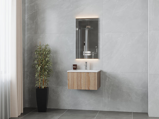 Laviva | Legno 24" Weathered Grey Bathroom Vanity with Matte White VIVA Stone Solid Surface Countertop Laviva - Vanities Laviva   