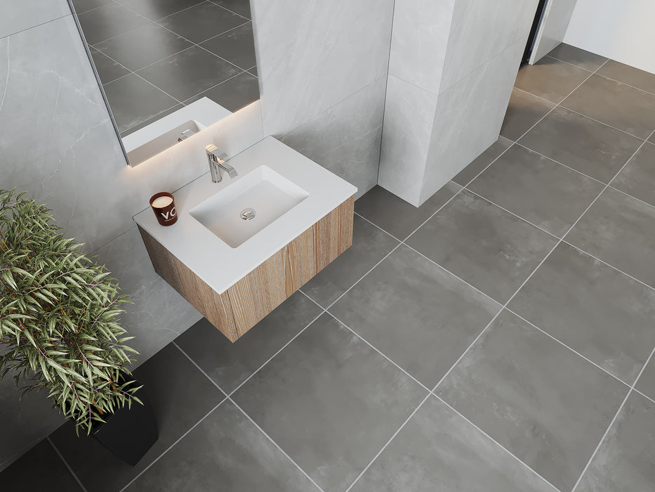 Laviva | Legno 30" Weathered Grey Bathroom Vanity with Matte White VIVA Stone Solid Surface Countertop Laviva - Vanities Laviva   