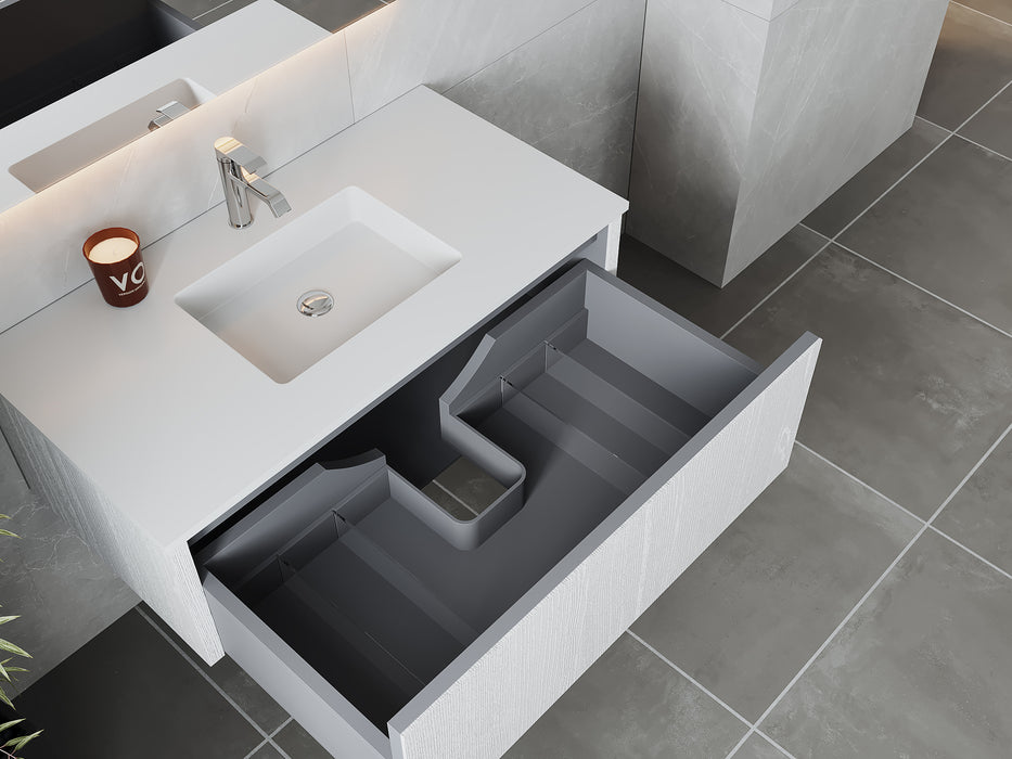 Laviva | Legno 42" Alabaster White Bathroom Vanity with Matte White VIVA Stone Solid Surface Countertop Laviva - Vanities Laviva   