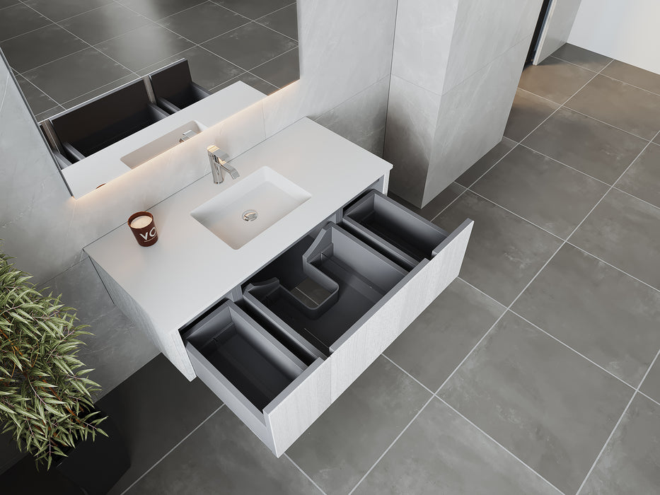 Laviva | Legno 48" Alabaster White Bathroom Vanity with Matte White VIVA Stone Solid Surface Countertop Laviva - Vanities Laviva   