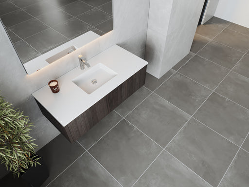 Laviva | Legno 48" Carbon Oak Bathroom Vanity with Matte White VIVA Stone Solid Surface Countertop Laviva - Vanities Laviva   