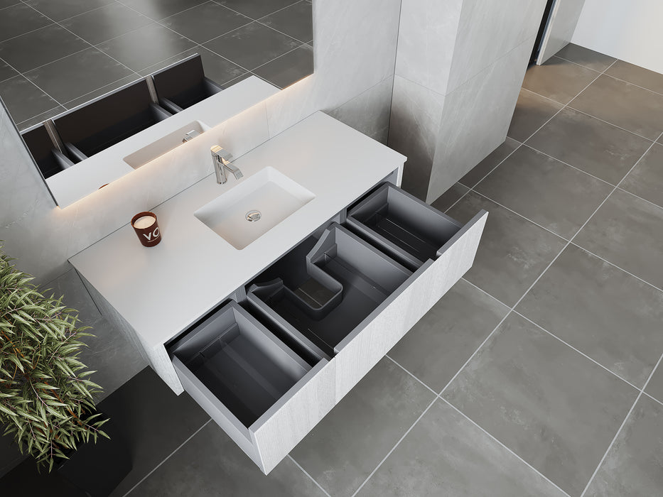 Laviva | Legno 54" Alabaster White Bathroom Vanity with Matte White VIVA Stone Solid Surface Countertop Laviva - Vanities Laviva   