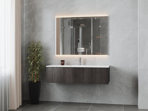 Laviva | Legno 54" Carbon Oak Bathroom Vanity with Matte White VIVA Stone Solid Surface Countertop Laviva - Vanities Laviva   