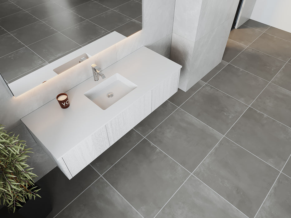 Laviva | Legno 60" Alabaster White Single Sink Bathroom Vanity with Matte White VIVA Stone Solid Surface Countertop Laviva - Vanities Laviva   