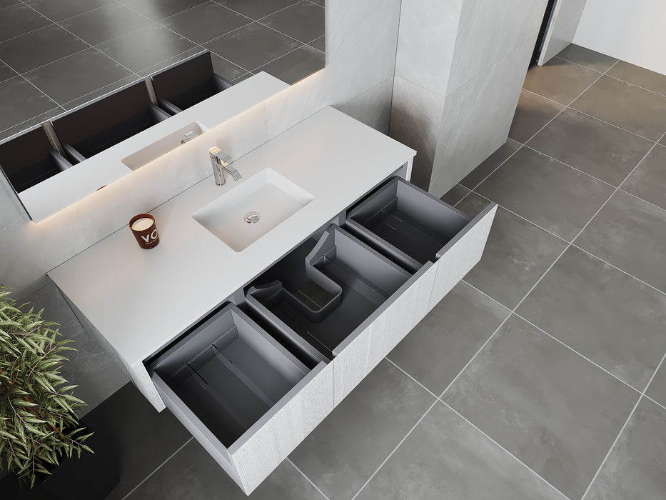 Laviva | Legno 60" Alabaster White Single Sink Bathroom Vanity with Matte White VIVA Stone Solid Surface Countertop Laviva - Vanities Laviva   