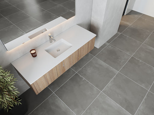 Laviva | Legno 60" Weathered Grey Single Sink Bathroom Vanity with Matte White VIVA Stone Solid Surface Countertop Laviva - Vanities Laviva   