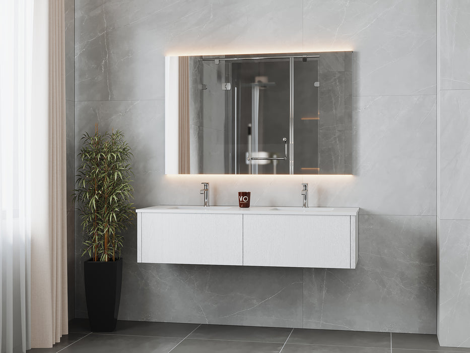 Laviva | Legno 60" Alabaster White Double Sink Bathroom Vanity with Matte White VIVA Stone Solid Surface Countertop Laviva - Vanities Laviva   