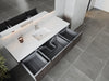 Laviva | Legno 66" Carbon Oak Bathroom Vanity with Matte White VIVA Stone Solid Surface Countertop Laviva - Vanities Laviva   