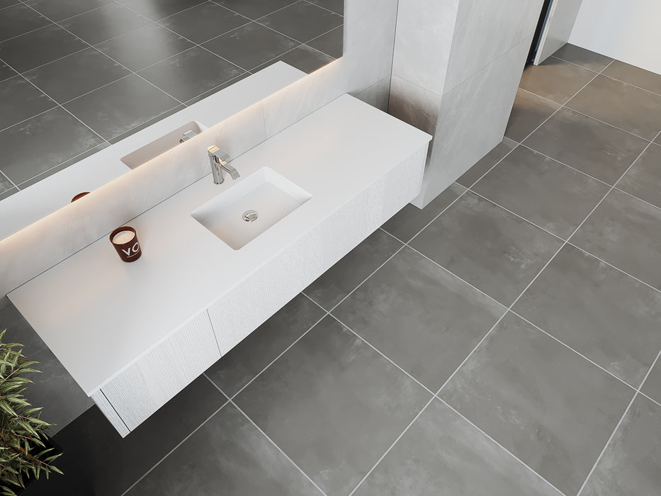 Laviva | Legno 72" Alabaster White Single Sink Bathroom Vanity with Matte White VIVA Stone Solid Surface Countertop Laviva - Vanities Laviva   