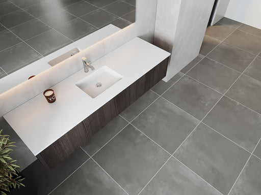 Laviva | Legno 72" Carbon Oak Single Sink Bathroom Vanity with Matte White VIVA Stone Solid Surface Countertop Laviva - Vanities Laviva   