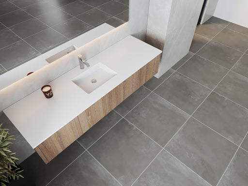 Laviva | Legno 72" Weathered Grey Single Sink Bathroom Vanity with Matte White VIVA Stone Solid Surface Countertop Laviva - Vanities Laviva   