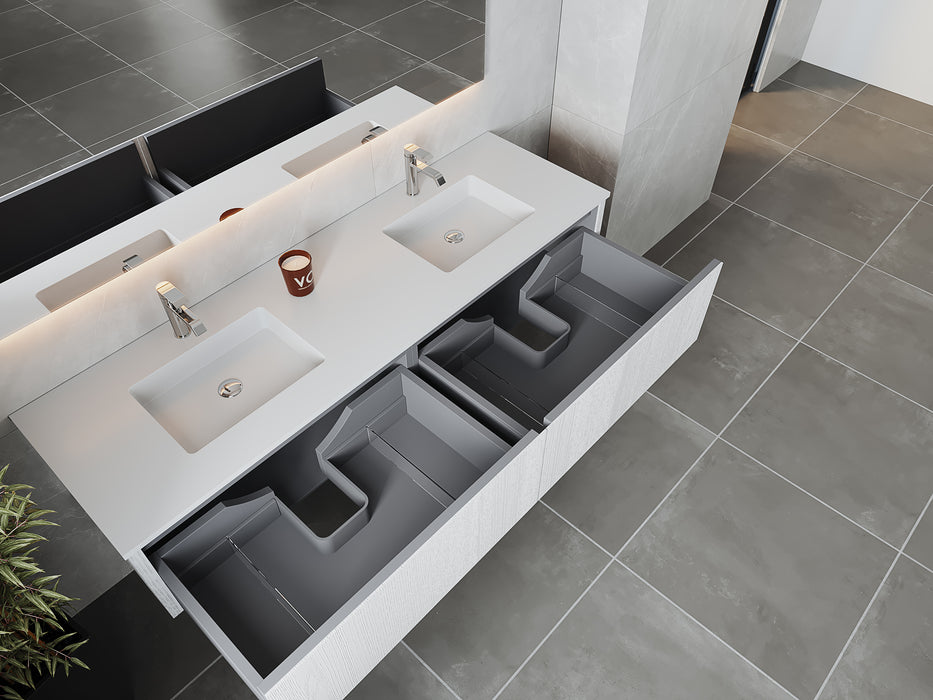 Laviva | Legno 72" Alabaster White Double Sink Bathroom Vanity with Matte White VIVA Stone Solid Surface Countertop Laviva - Vanities Laviva   