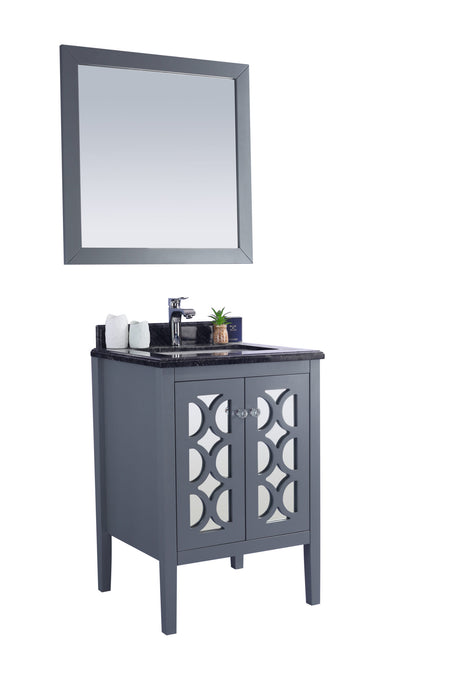 Laviva | Mediterraneo 24" Grey Bathroom Vanity with Black Wood Marble Countertop Laviva - Vanities Laviva   