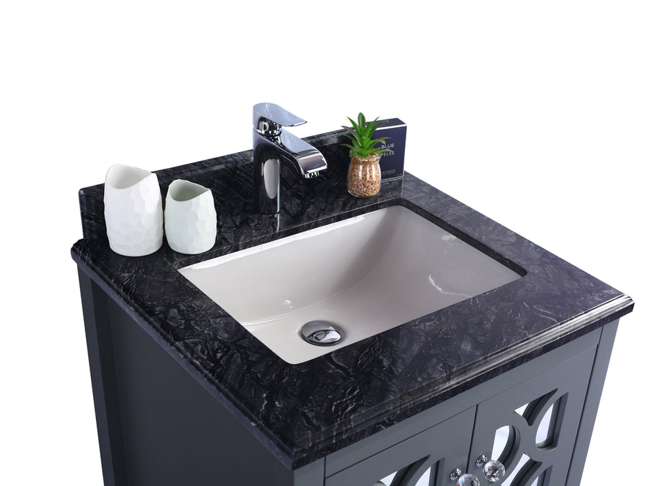 Laviva | Mediterraneo 24" Grey Bathroom Vanity with Black Wood Marble Countertop Laviva - Vanities Laviva   