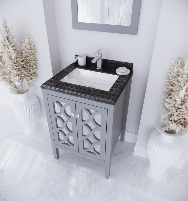 Laviva | Mediterraneo 24" Grey Bathroom Vanity with Black Wood Marble Countertop Laviva - Vanities Laviva   