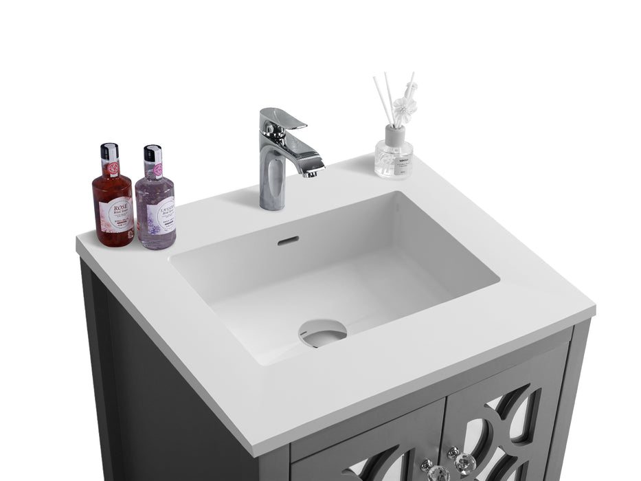 Laviva | Mediterraneo 24" Grey Bathroom Vanity with Matte White VIVA Stone Solid Surface Countertop Laviva - Vanities Laviva   