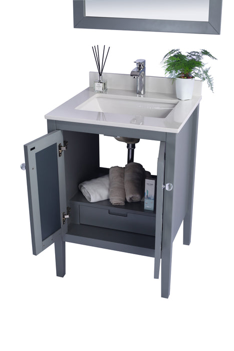 Laviva | Mediterraneo 24" Grey Bathroom Vanity with White Quartz Countertop Laviva - Vanities Laviva   