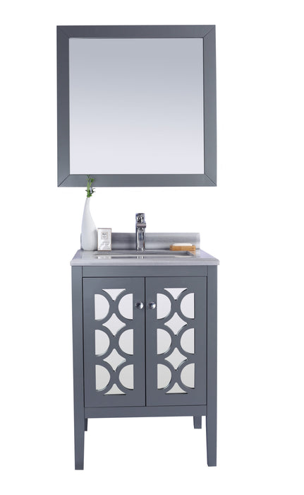 Laviva | Mediterraneo 24" Grey Bathroom Vanity with White Stripes Marble Countertop Laviva - Vanities Laviva   