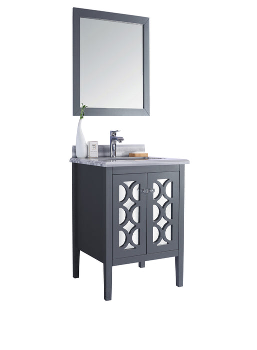 Laviva | Mediterraneo 24" Grey Bathroom Vanity with White Stripes Marble Countertop Laviva - Vanities Laviva   