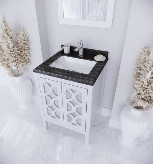 Laviva | Mediterraneo 24" White Bathroom Vanity with Black Wood Marble Countertop Laviva - Vanities Laviva   